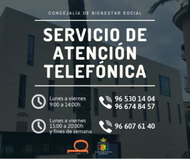 La Concejalía de Bienestar Social de Orihuela recuerda los teléfonos de atención de Servicios Sociales para atender a los ciudadanos durante el Estado de Alarma porel coronavirus