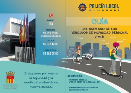 La Concejalía de Policía Local de Almoradí concienciará a la ciudadanía para hacer un buen uso de los vehículos de movilidad personal mediante una guía con información de la inclusión de artículos en la normativa municipal y de recomendaciones
