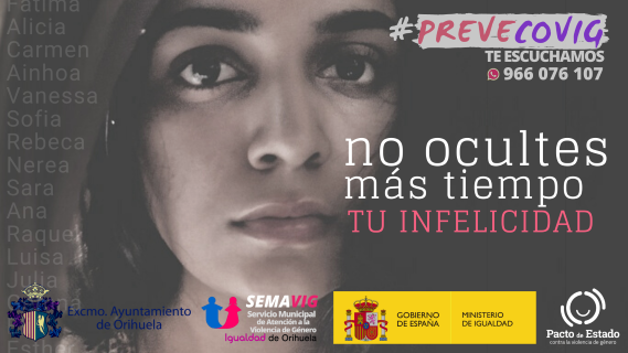 La Concejalía de Igualdad de Orihuela divulga una campaña para concienciar a la ciudadanía y erradicar la violencia de género a través de las redes sociales, tras el confinamiento por el coronavirus