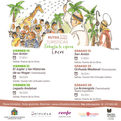 Orihuela, evento: Ruta teatralizada 'El juglar y las historias de su hogar', dentro de las rutas turísticas gratuitas de enero 2022 'Orihuela te espera', organizadas por la Concejalía de Turismo