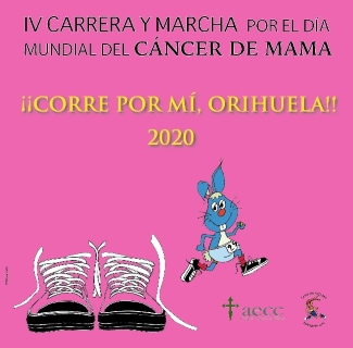 Orihuela: Inscripción en la IV Carrera y Marcha Solidaria Virtual por el Día Mundial del Cáncer de Mama 'Corre por mí, Orihuela', a beneficio de la Asociación Española Contra el Cáncer (AECC)