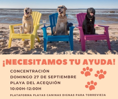 Torrevieja: Concentración de la plataforma procanina de Torrevieja para pedir playas dignas para perros
