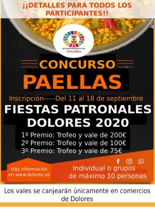Dolores: Inscripción en el concurso de paellas, dentro de las fiestas patronales Dolores 2020