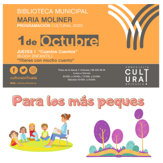 Orihuela: Sesión de cuentacuentos con 'Títeres con mucho cuento', en el ciclo infantil 'Cuantos cuentos', dentro de las actividades de la Biblioteca 'María Moliner'