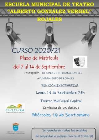 Rojales: Inscripción en la Escuela Municipal de Teatro 'Alberto González Vergel' del curso 2020/21