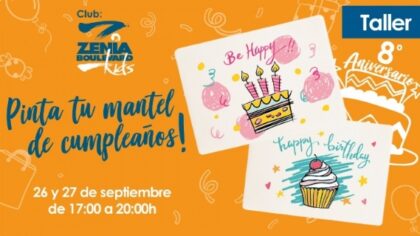 Orihuela Costa: Taller gratuito de pintura para que los niños pinten su mantel de cumpleaños, organizado por el Centro Comercial Zenia Boulevard en su octavo aniversario