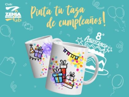 Orihuela Costa: Taller gratuito de pintura para que los niños pinten su taza de cumpleaños, organizado por el Centro Comercial Zenia Boulevard