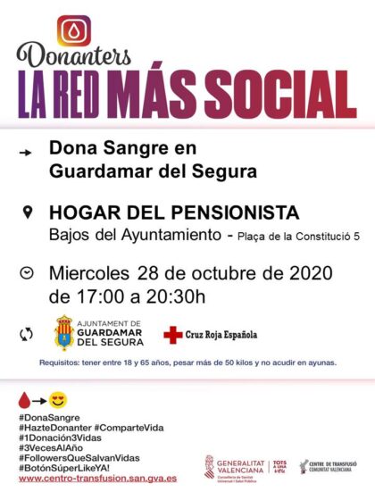 Guardamar del Segura: Donación de sangre, organizada por el Centro de Transfusiones de la Comunidad Valenciana