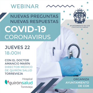Cox 'on line': Webinar gratuito de la charla 'Resuelve tus dudas de la COVID-19', por el doctor médico de Quirón Salud, Amancio Marín