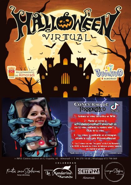 Almoradí, evento 'on line': Concurso de 'TikTok terrorífico' de temática de 'Halloween', dentro de las acvtividades de 'Halloween' de la Concejalía de Juventud