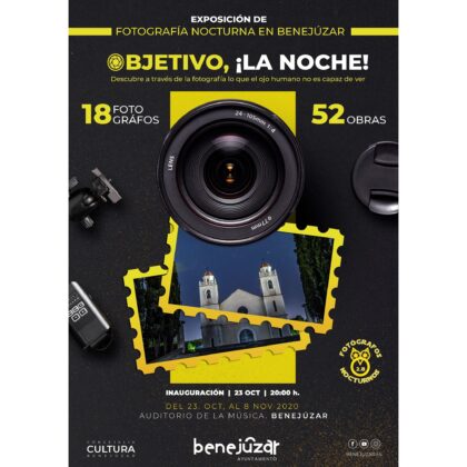 Benejúzar: Inauguración de la exposición 'Objetivo, ¡La noche!', con 52 fotogafías nocturnas en Benejúzar de 18 profesionales, dentro del 'Otoño Cultural 2020'