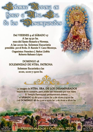 Desamparados de Orihuela: Celebración de la misa, presidida por Ramón V. Cano, dentro de la novena en honor a Nuestra Señora de los Desamparados
