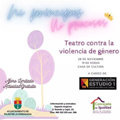 Pilar de la Horadada, evento 'on line': Charla y taller 'Prácticas de autocuidado para mujeres en tiempos de la COVID19', dentro de los actos del Día Internacional Contra la Violencia de Género