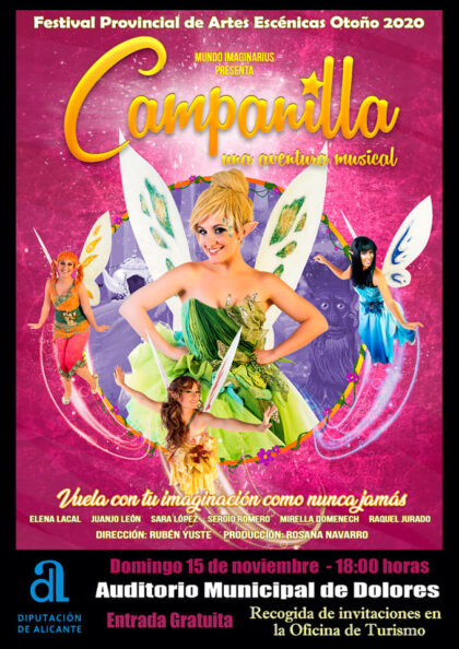 Dolores, evento cultural: Espectáculo musical 'Campanilla', por 'Mundo imaginarius', dentro del Festival Provincial de Artes Escénicas de la Diputación de Alicante