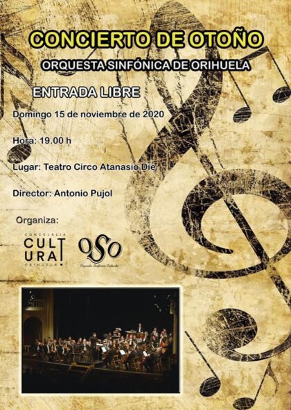 Orihuela, evento cultural: Concierto de otoño de la Orquesta Sinfónica de Orihuela
