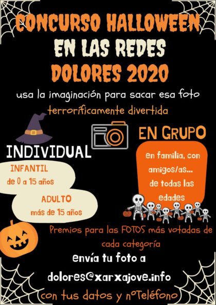 Dolores, evento 'on line': Concurso de 'Halloween' en las redes Dolores 2020, con las fotos más terroríficamente divertidas en la fiesta de 'Halloween'