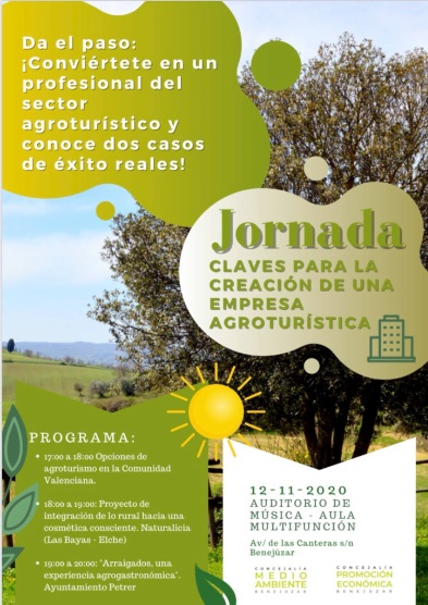 Benejúzar, evento: APLAZADA Jornada técnica de especialización 'Claves para la creación de una empresa agroturística'