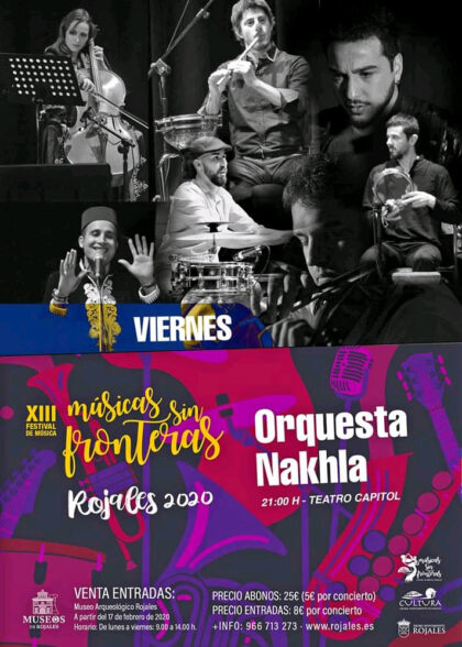 Rojales, evento cultural: Concierto de la Orquesta Nakhla, dentro del XIII Festival 'Músicas sin fronteras', organizado por la Concejalía de Cultura