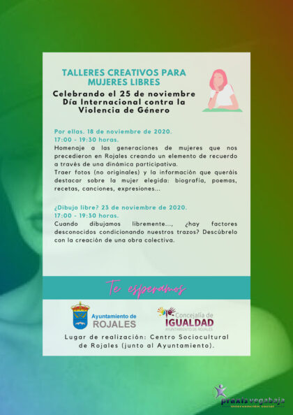 Rojales, evento: Acto de homenaje a las generaciones de mujeres de tiempos precedentes con una dinámica participativa, dentro de los talleres creativos para mujeres libres del Día Internacional contra la Violencia de Género, el 25N
