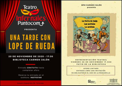 Torrevieja, evento cultural: Representación de tres obras de teatro para público infantil en 'Una tarde con Lope de Rueda', por 'Infernales punto com'