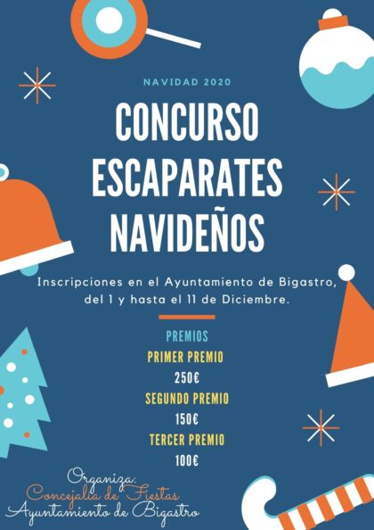Bigastro, evento: Inscripción al concurso de escaparates navideños en comercios, dentro de los actos de Navidad 2020