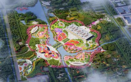 La feria de 10 kilómetros cuadrados está instalada en una zona de protección ecológica en la desembocadura del río Yantse./TCVB El municipio oriolano participará en la 10ª Exposición Internacional de las Flores de la ciudad china de Shangái representando a España
