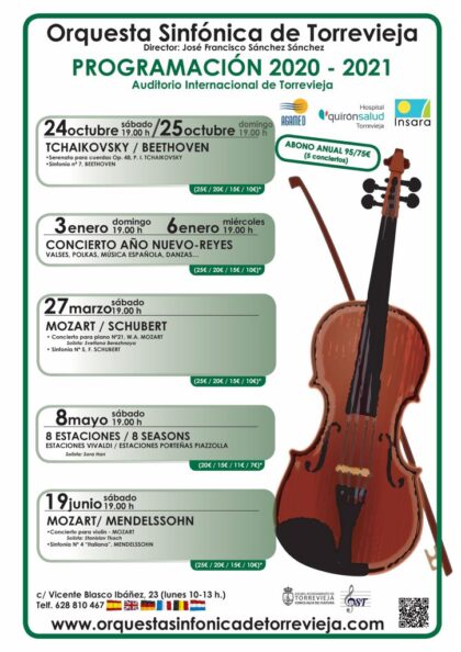 Torrevieja, evento cultural: Concierto '8 estaciones', con piezas de los compositores Vivaldi y Piazzolla, por la Orquesta Sinfónica de Torrevieja (OST)
