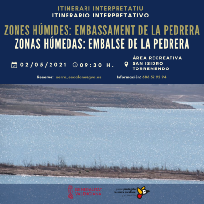 Torremendo de Orihuela, evento: Ruta interpretativa 'Zonas húmedas: Embalse de la Pedrera', organizada por el 'Paisaje Protegido de Sierra Escalona' de la Comunitat Valenciana