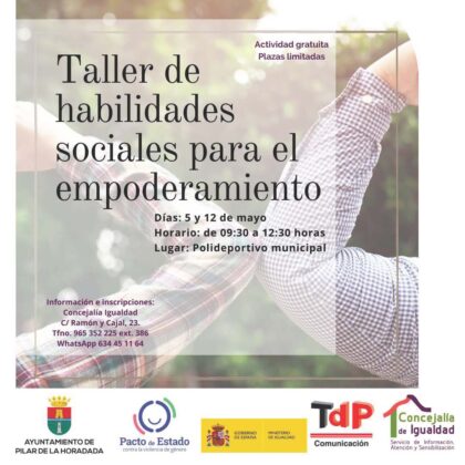 Pilar de la Horadada, evento: Taller de habilidades sociales para el empoderamiento, organizado por la Concejalía de Igualdad