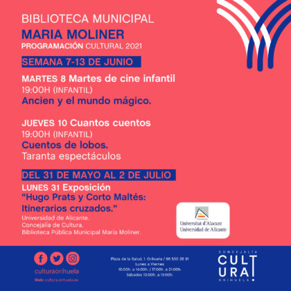 Orihuela, evento cultural: Sesión de cuentacuentos con 'Cuentos de lobos', por 'Taranta espectáculos', dentro de la programación cultural 2021 de la Biblioteca Municipal ‘María Moliner’