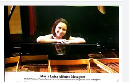 La pianista oriolana María Luisa Alfonso actuará mañana domingo 23 durante la final del III Concurso de Jóvenes Intépretes 'Ciudad de Estepona'