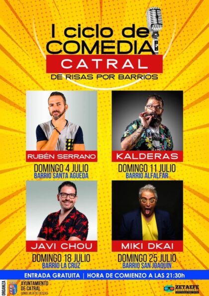 Catral, evento cultural: Actuación del monologuista Javi Chou, dentro del I Ciclo de Comedia 'De risas por barrios' organizado por la Concejalía de Fiestas