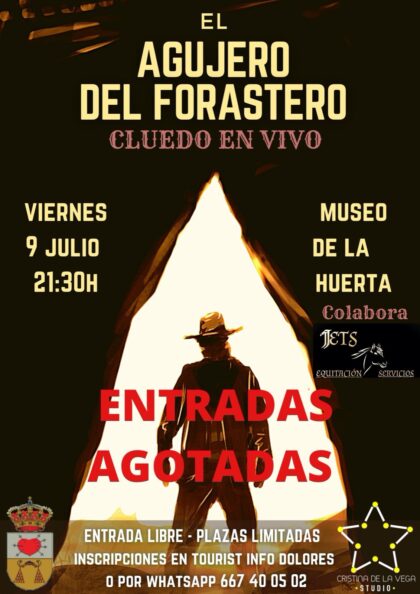 Dolores, evento: Cluedo en vivo 'El agujero del forastero', organizado por el Ayuntamiento y 'Cristina de la Vega Studio'