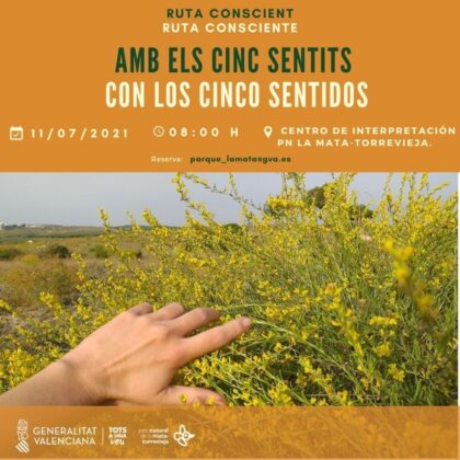 Torrevieja, evento: Inscripción a la ruta consciente 'Con los cinco sentidos', organizada por el Parque Natural de las Lagunas de La Mata-Torrevieja de la Comunitat Valenciana