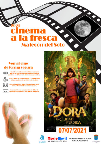 Rojales, evento cultural: Sesión de cine con la película estadounidense 'Dora la ciudad perdida' (2019), de James Bobin, dentro del ciclo de cine 'Cinema a la fresca' organizado por la Concejalía de Juventud
