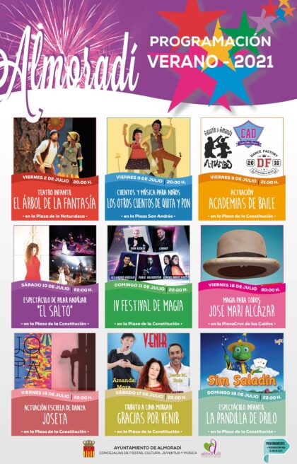 Almoradí, evento cultural: Actuación de la escuela de danza Joseta, dentro de la programación de verano 2021 organizada por el Ayuntamiento