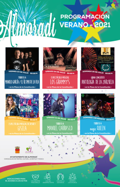 Almoradí, evento cultural: Espectáculo musical 'Los Grammy's', dentro de la programación de verano 2021 organizada por el Ayuntamiento