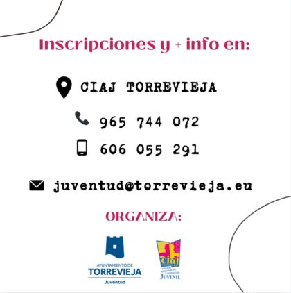 Torrevieja, evento: Inscripción al taller de técnicas de estudio para estudiantes de Bachillerato, universidad, FP y oposiciones, dentro de la Agenda Joven de Verano de 2021, organizada por el CIAJ de la Concejalía de Juventud