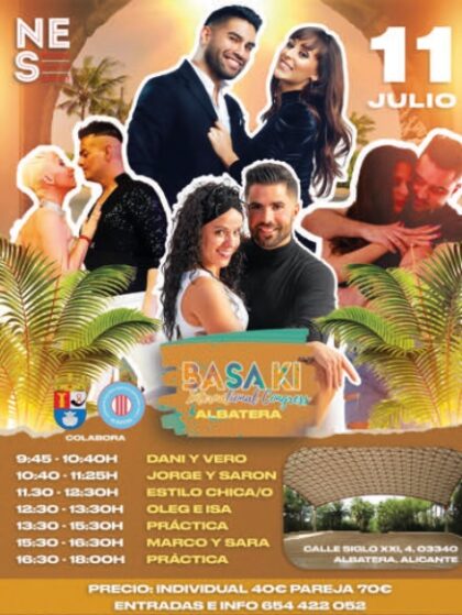 Albatera, evento cultural: 'Vega salsa' en el 'Basaki International Congress, dentro de las fiestas patronales de Santiago Apóstol y de Moros y Cristianos 2021
