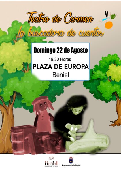 Beniel, evento cultural: Representación de la obra de teatro infantil 'La buscadora de cuentos', dentro de las fiestas patronales de San Bartolomé