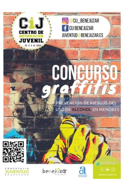 Benejúzar, evento: Entrega de trabajos al concurso de graffitis para jóvenes de 12 a 30 años, organizado por el Centro de Información Juvenil