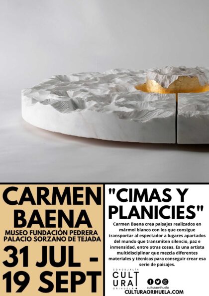 Orihuela, evento cultural: Exposición 'Cimas y planicies', de la artista Carmen Baena, organizada por la Concejalía de Cultura