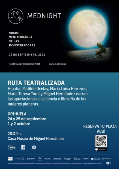 Orihuela, evento cultural: Ruta teatralizada con mujeres científicas pioneras, dentro de la Noche Mediterránea de las Investigadoras 'Mednight 2021'