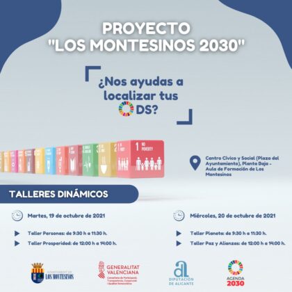 Los Montesinos, evento: Taller dinámico participativo para la ciudadanía 'Planeta' para localizar los Objetivos de Desarrollo Sostenible (ODS), dentro del proyecto 'Los Montesinos Agenda 2030' organizado por el Ayuntamiento