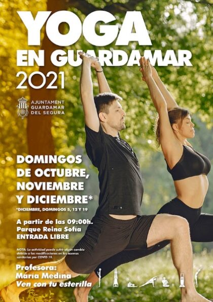 Guardamar del Segura, evento: Sesión de yoga 2021, por la profesora María Medina, organizada por el Ayuntamiento