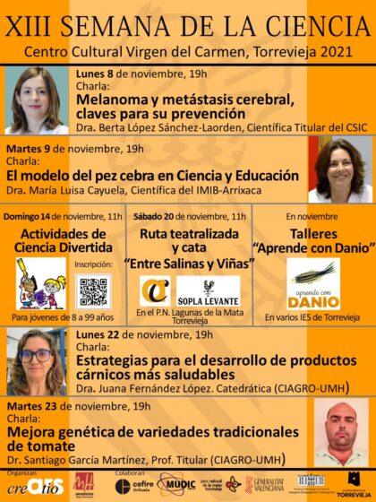 Torrevieja, evento: Talleres formativos para centros educativos 'Danio en secundaria' y 'Alcohol y adolescencia', dentro de la XIII Semana de la Ciencia organizada por la asociación cultural 'Ars Creatio'
