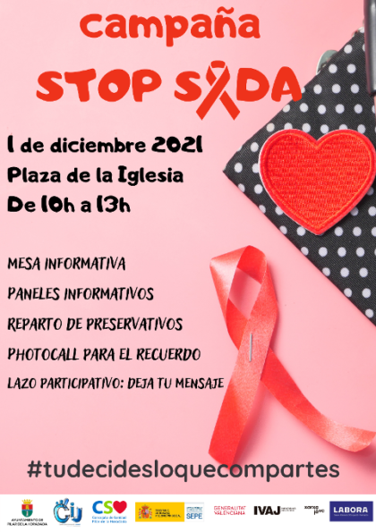 Pilar de la Horadada, evento: Campaña 'Stop SIDA' con motivo del Día Mundial de la Lucha Contra el SIDA, organizada por el Ayuntamiento