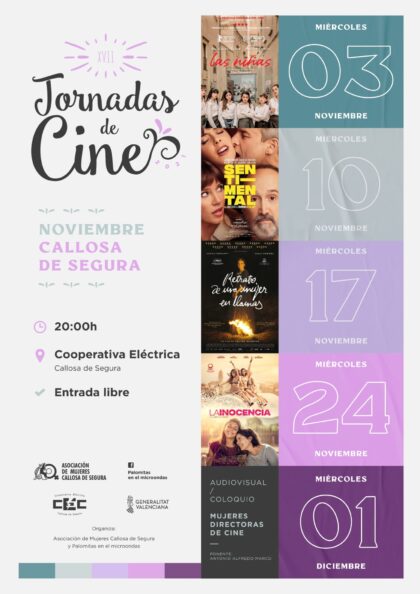 Callosa de Segura, evento cultural: Sesión de cine con la película 'Las niñas' (2020), de Pilar Palomero con Natalia de Molina, dentro de las Jornadas de Cine de la Asociación de Mujeres de la localidad