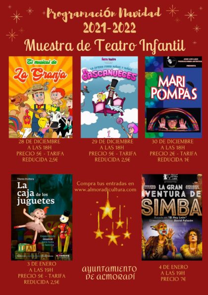 Almoradí, evento cultural: Espectáculo musical de títeres para toda la familia 'La casa de los juguetes' en la Muestra de Teatro Infantil, dentro de la programación de Navidad 2021-2022 del Ayuntamiento
