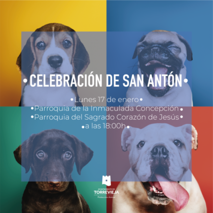Torrevieja, evento: Bendición de los animales, con motivo de la festividad del patrón de animales, San Antonio Abad, organizada por la Concejalía de Protección Animal